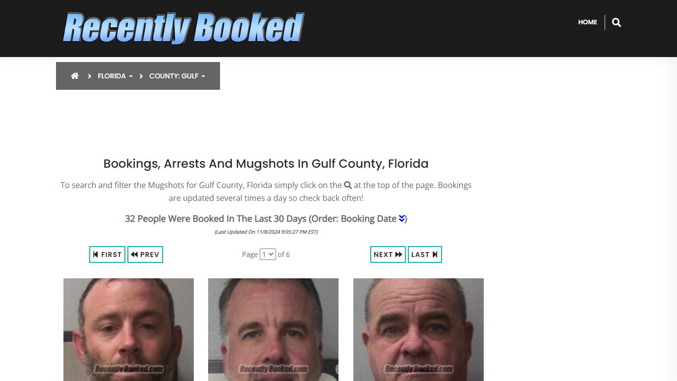 Bookings, Arrests and Mugshots in Gulf County, Florida - Recently Booked