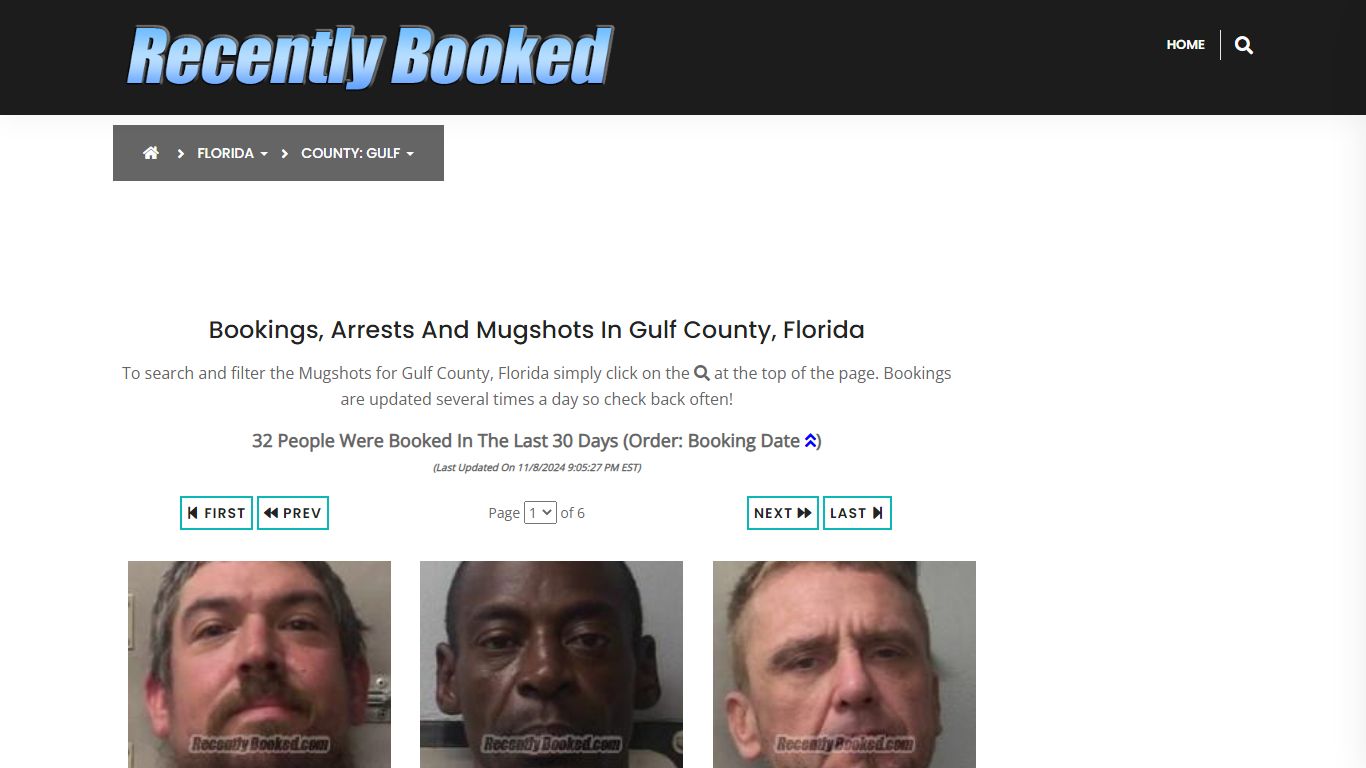 Bookings, Arrests and Mugshots in Gulf County, Florida - Recently Booked