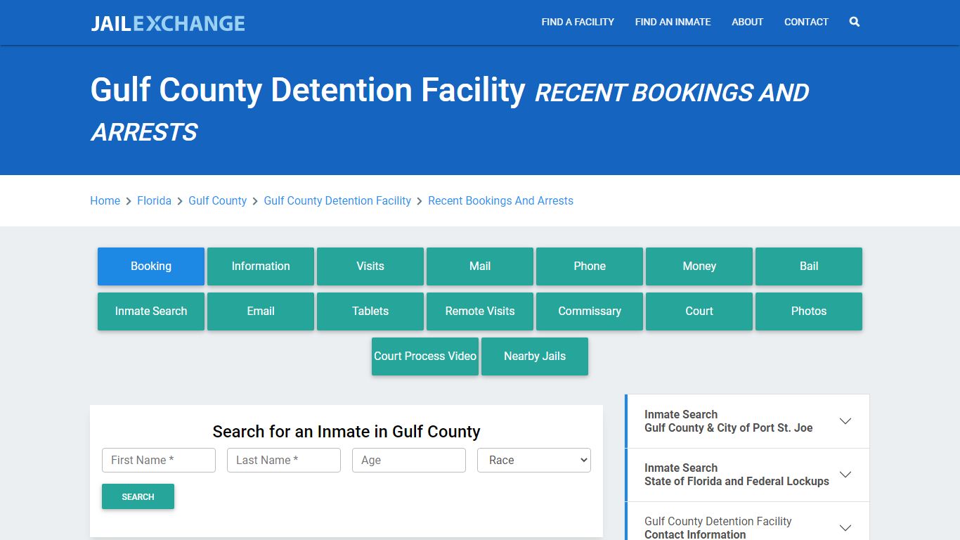 Gulf County Detention Facility Recent Bookings And Arrests - Jail Exchange